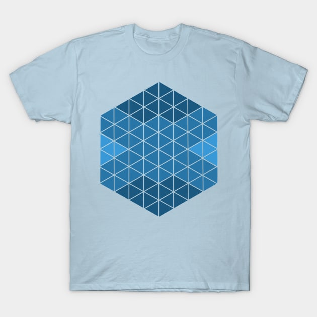 Blue Abstract Triangle Sacred Geometry Design T-Shirt by brooklynmpls